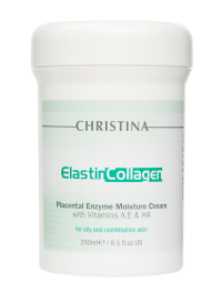 ElastinCollagen Placental Enzyme Moisture Cream with vitamins A, E & HA for oily and combination skin 250