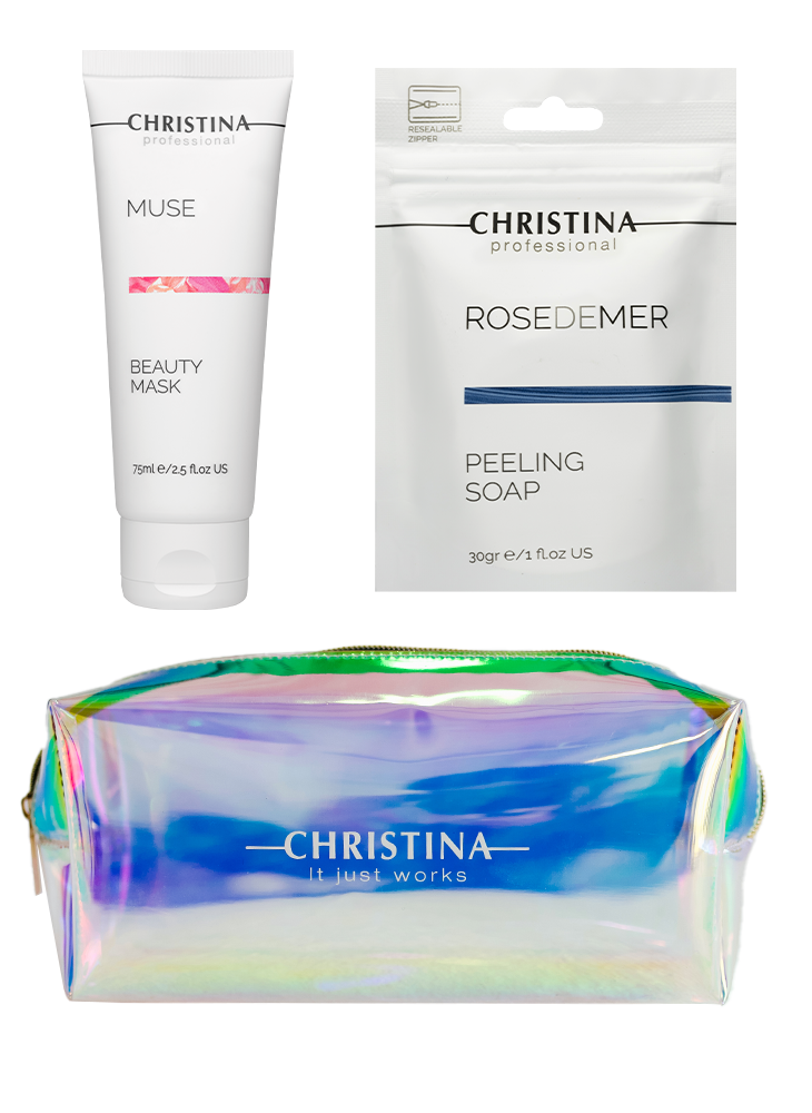 Deep cleansing and nutrition with rose extract kit Christina Cosmetics